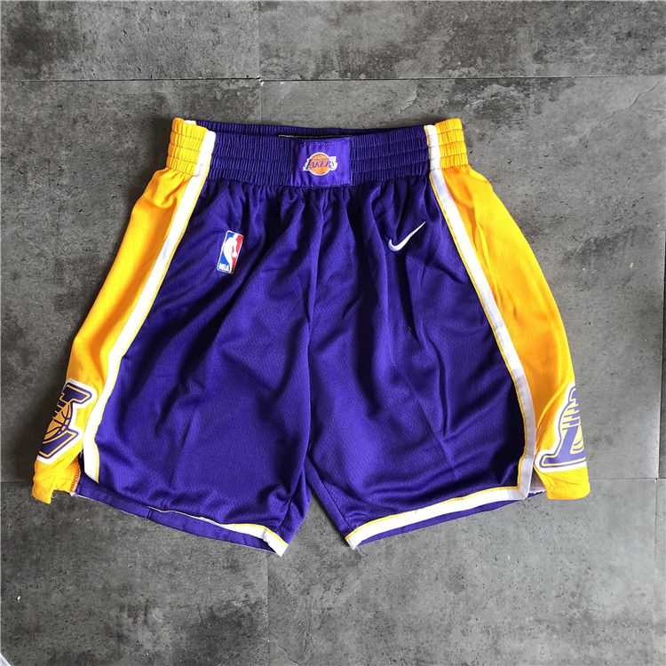 Men NBA Los Angeles Lakers Purple Nike Shorts 0416